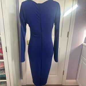Narciso Rodriguez Royal Blue Long Sleeve Dress